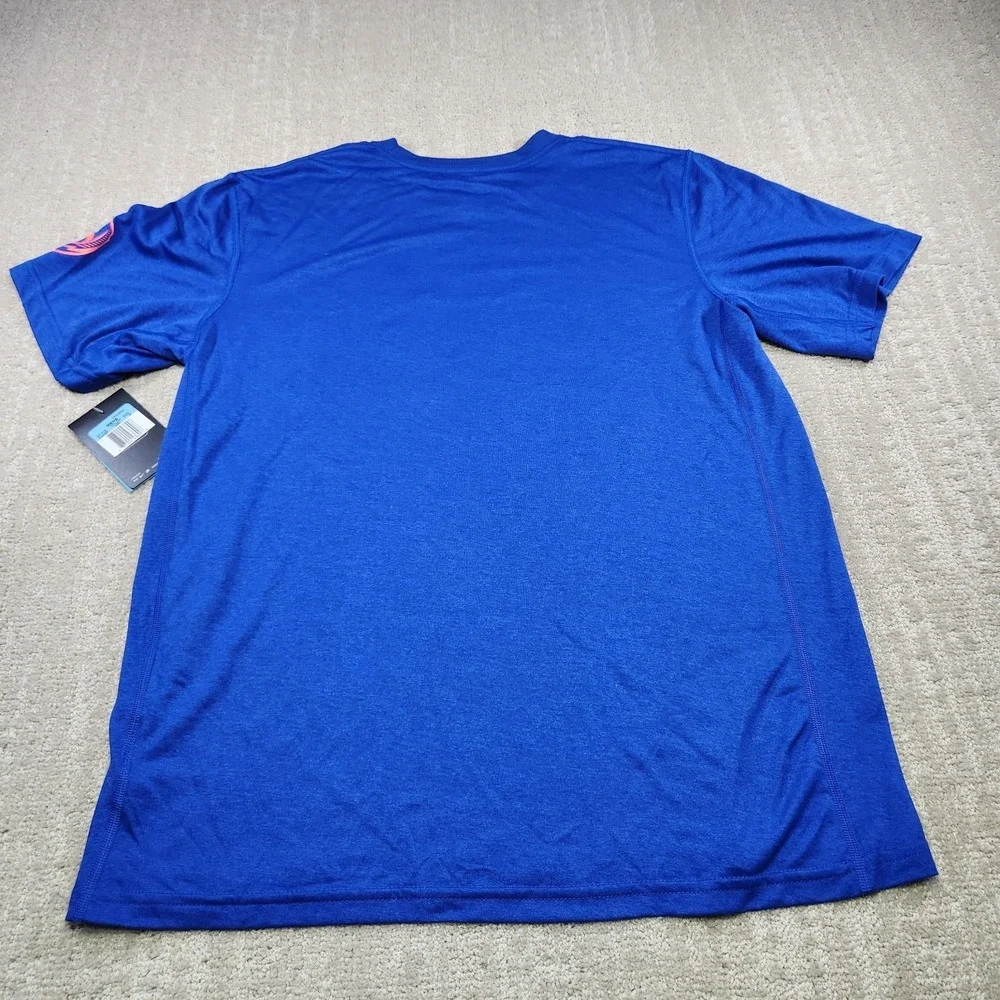 Nike Football Shirt Men Medium Dri Fit Blue Quick Dry UPF NEW Performance